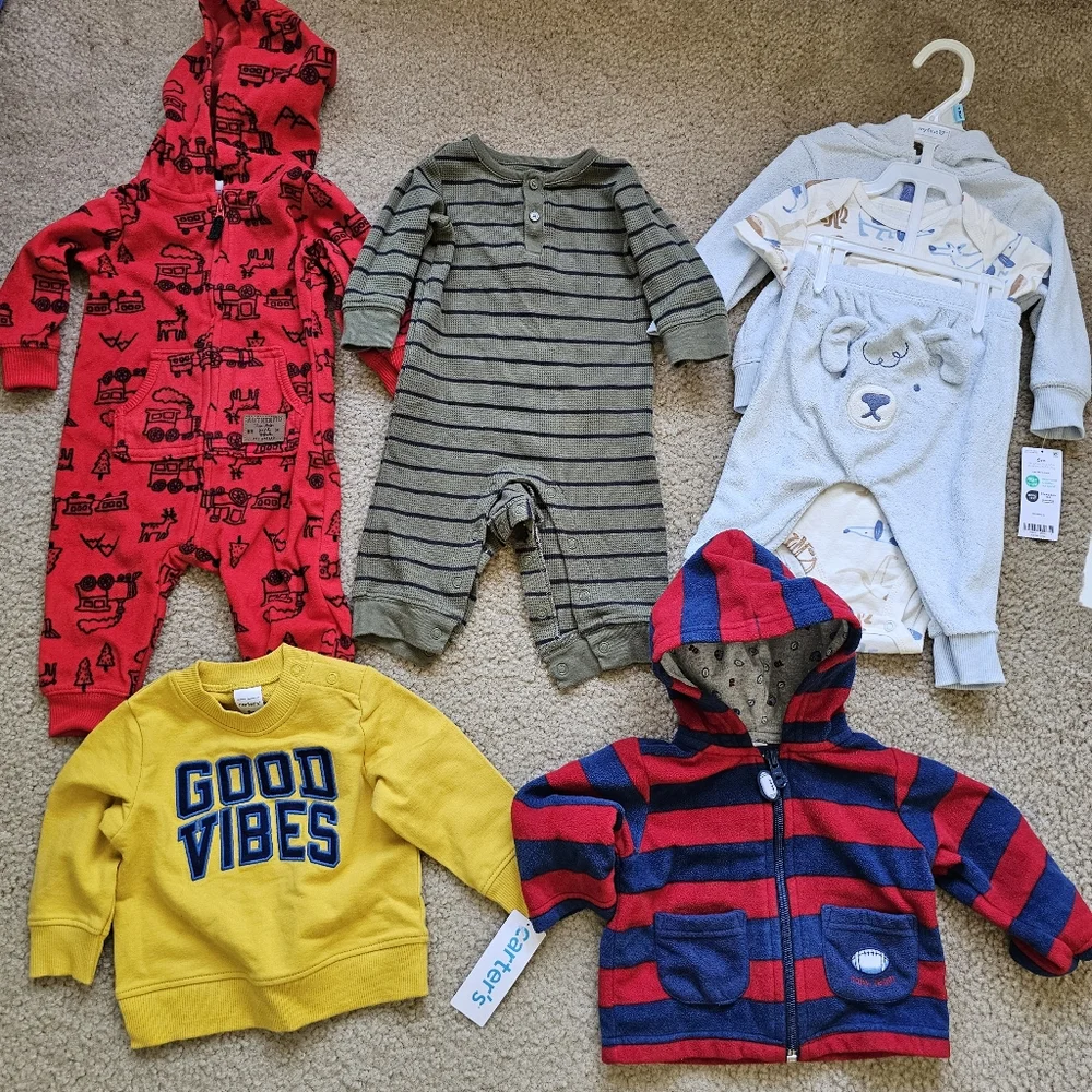 26pc baby boy clothing 3 6 month pants onesie romper sweatshirts sleepers